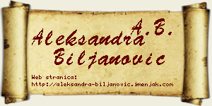Aleksandra Biljanović vizit kartica